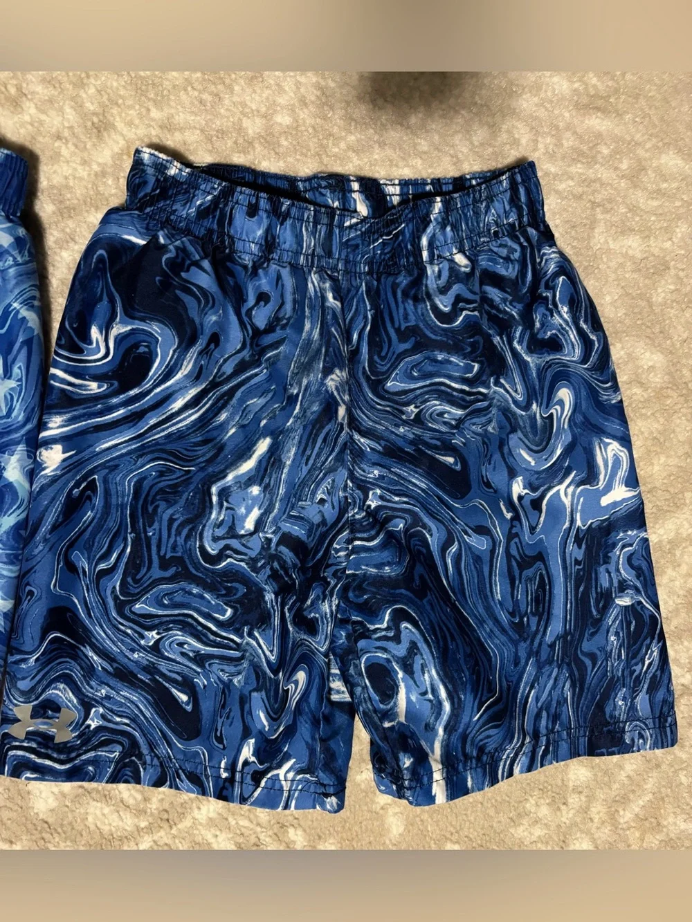 Under Armour Kids Swim Red White Blue Kid Boys Swimsuit Set Bundle Sizes 6 7